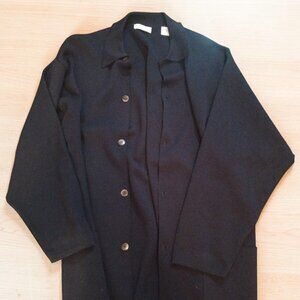 Norm Thompson XL Black Merino Wool Cardigan Sweater – Made in Italy - 5-Button